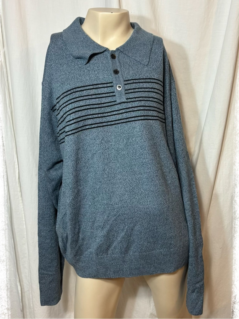 NWT Dockers men’s light blue long sleeve polo sweater top large